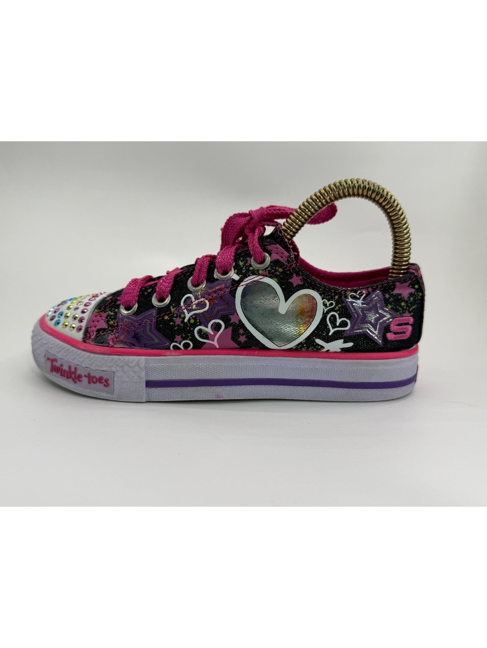 Skechers Twinkle Toes Pink Black Girls Sneakers Size 13 SN10295 (ksh1/0078)
